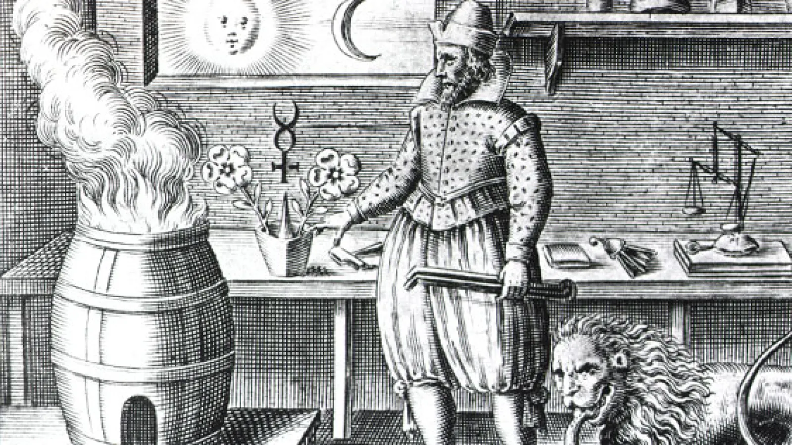 Black and white illustrated image suggesting magic and healing