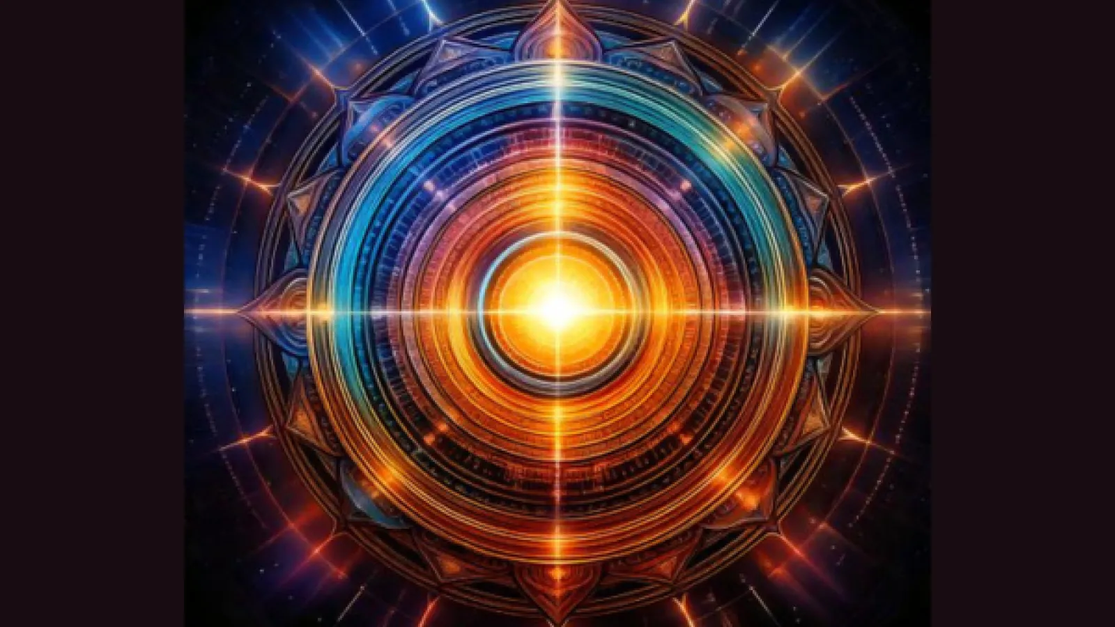 A decorative circle with lines radiating out of it