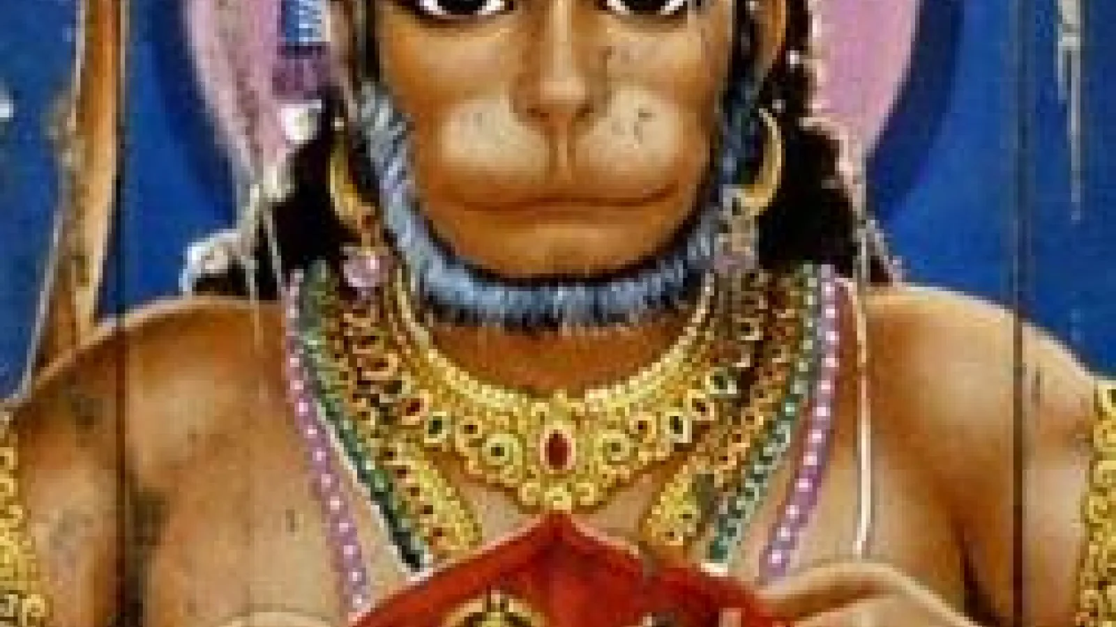 Indian god with a cat snout and mouth