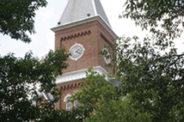 Exterior of OSU University Hall tower